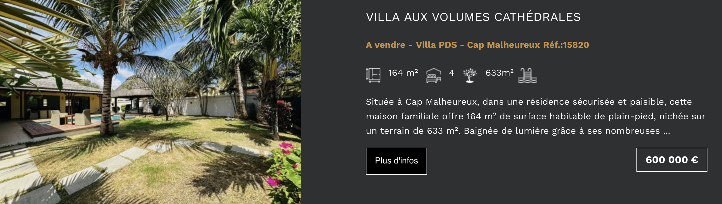 location appartement cap malheureux kezia immobilier