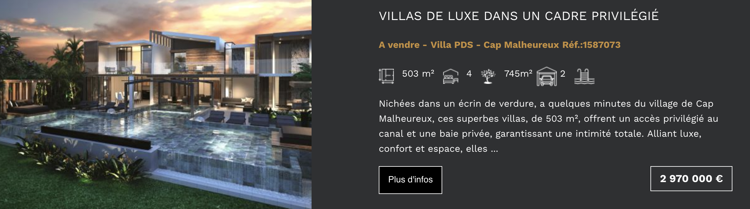 villas de luxe cap malheureux kezia immobilier